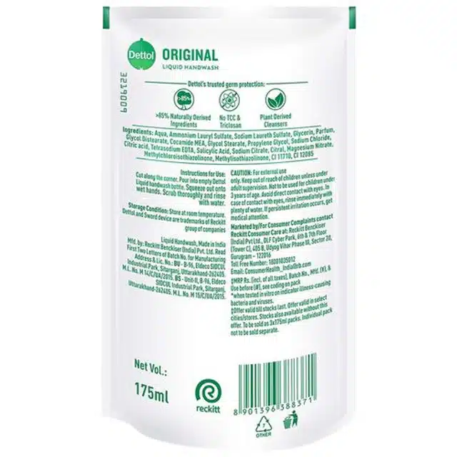 डेटोल लिक्विड हैंडवाश - 175 ml (ओरिजिनल)