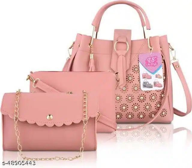 Handbags for Women (Pink, Set of 3)