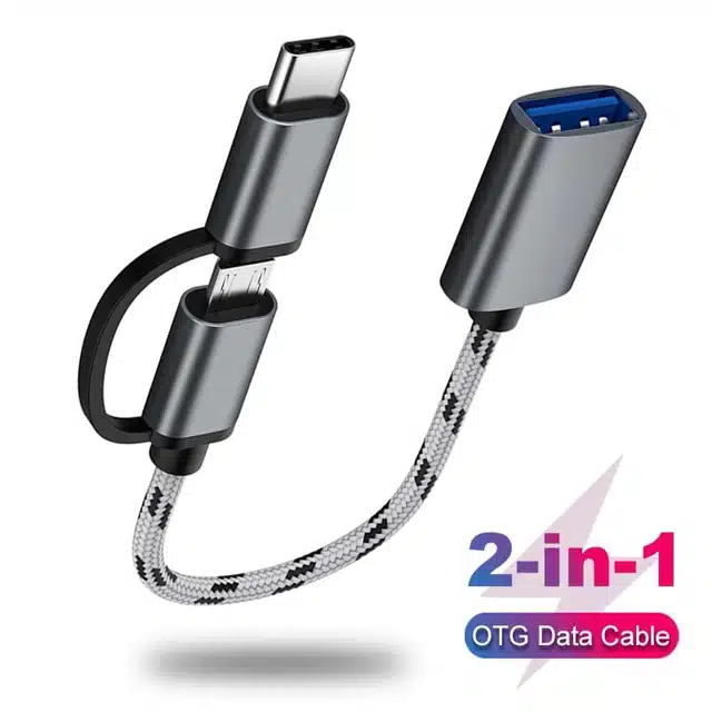 Type-C Micro USB to USB 3.0 Adapter Data Transfer Cable (Silver)