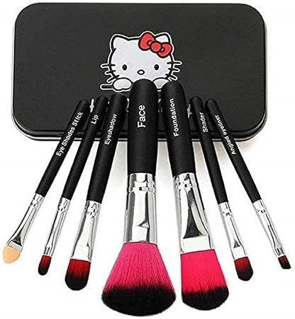 Combo of Eyeshadow Palette, EyeLiner, Kajal, 5-in-1 Mini Lipsticks, 7 Pcs Makeup Brushes & Blenders Set (Multicolor, Set of 6)