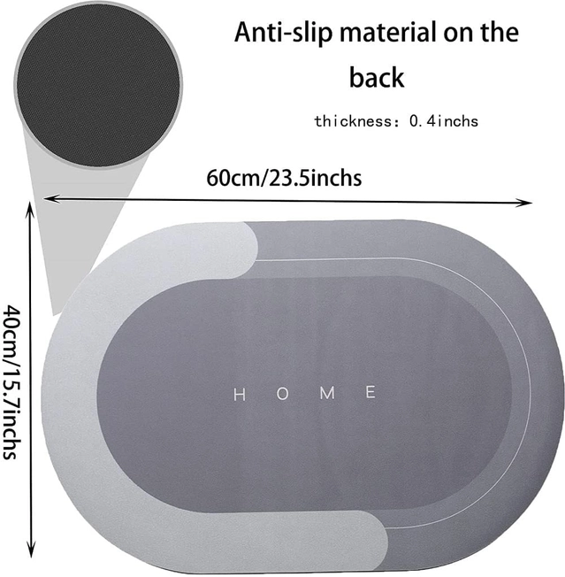 Rubber Anti Skid Mat for Bathroom (Multicolor, 40x60 cm)