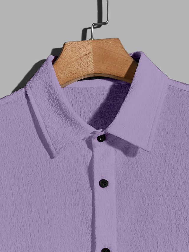 Popcorn Half Sleeves Shirt for Boys (Lavender, 8-9 Years)