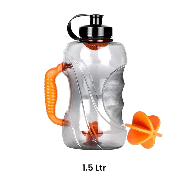 MAGIC PLUS Gym Water Bottle/ Protein Shaker Bottle/ Water Gallon (1.5 Ltr, Orange)