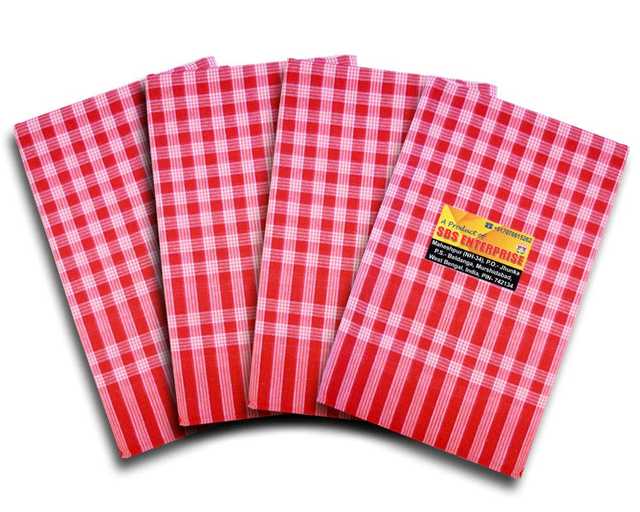 Pinak Cotton Bengali Traditional Gamcha Bath Towel (Red) (PS-161)