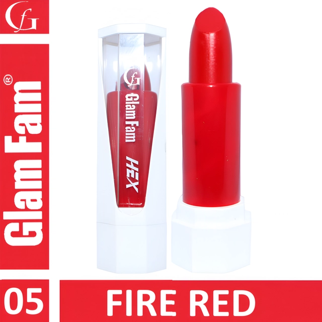 Glam Fam Smudge Proof Creamy Ultra Matte Long Lasting Lipstick (Fire Red)