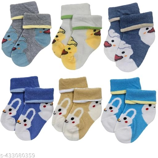 Cotton Socks for Kids (Multicolor, Pack of 6)