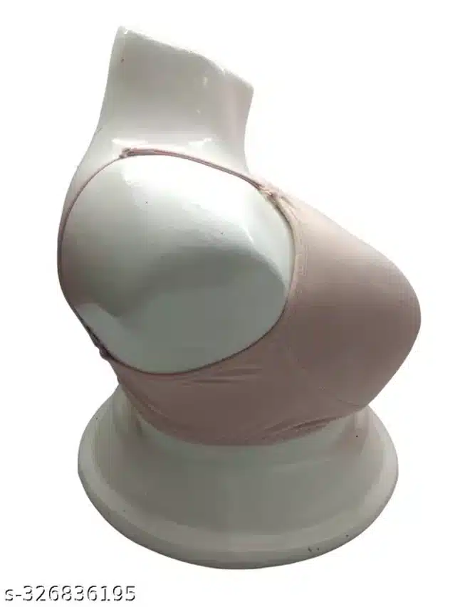 Cotton Solid Bra for Women (Pink, 30)