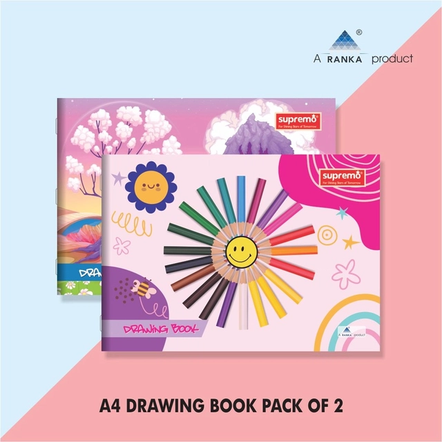 BEST CHOICE A4 Plain Drawing Book (40 Pages, Pack of 2)