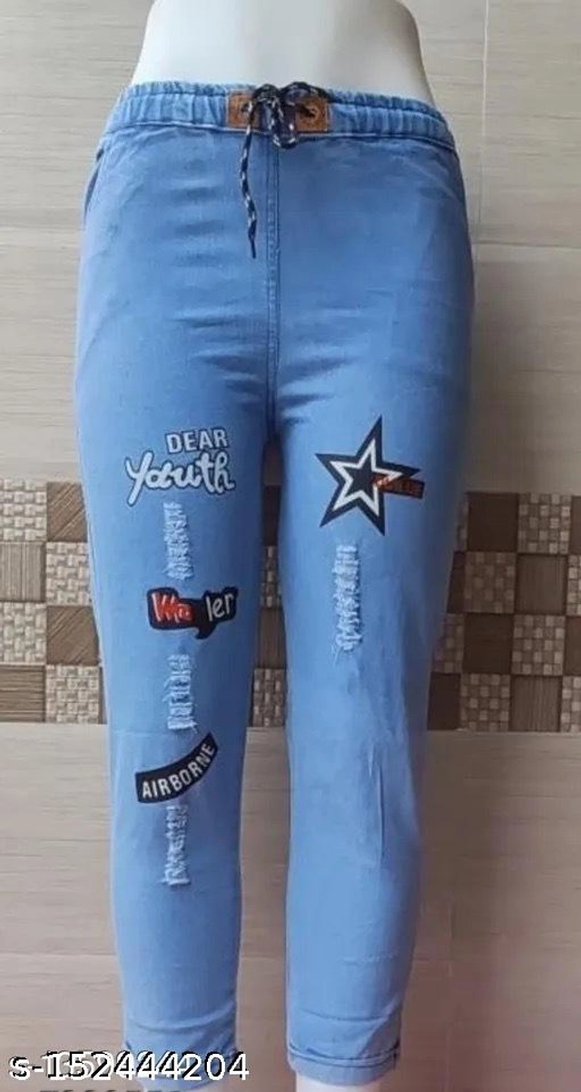 Denim Jeans for Girls (Blue, 13-14 Years)