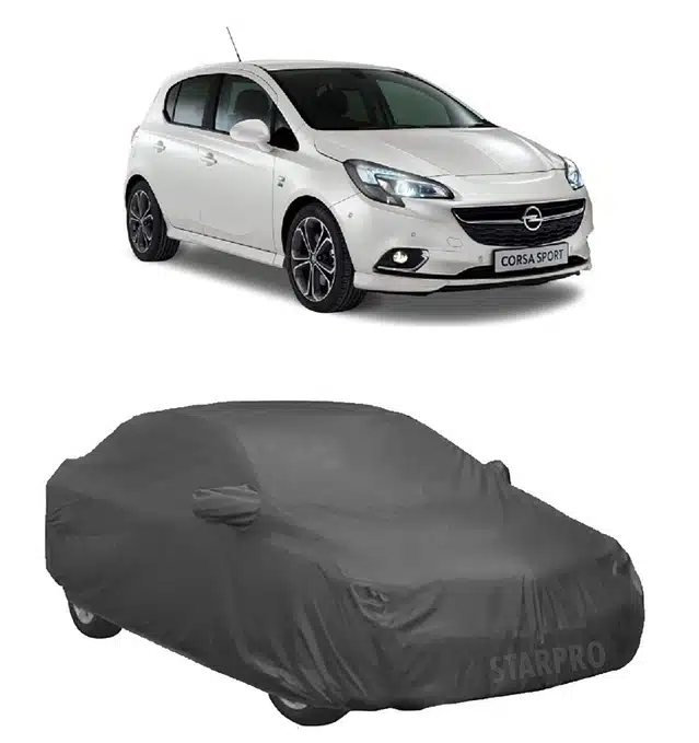 Heat Resistant & Semi Waterproof Car Cover Compatible with Opel Corsa All Variants (Grey) (Od 70)