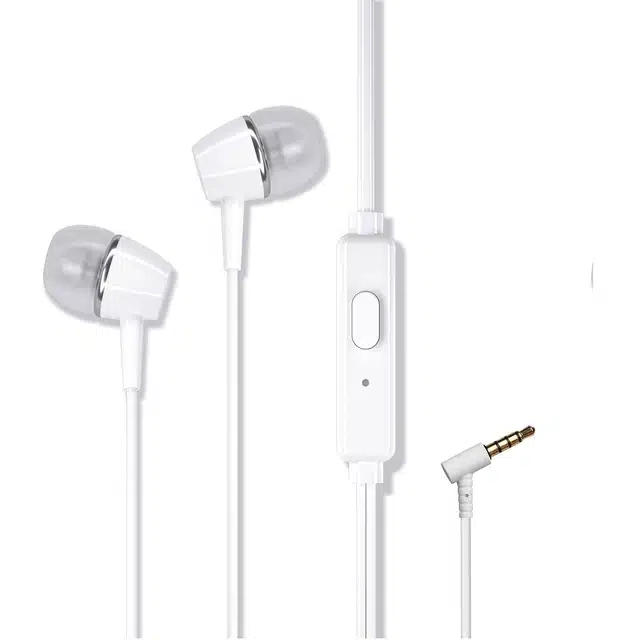 Wired In-Ear Headphones With Mic (Pack Of 2, Black & White) Rb