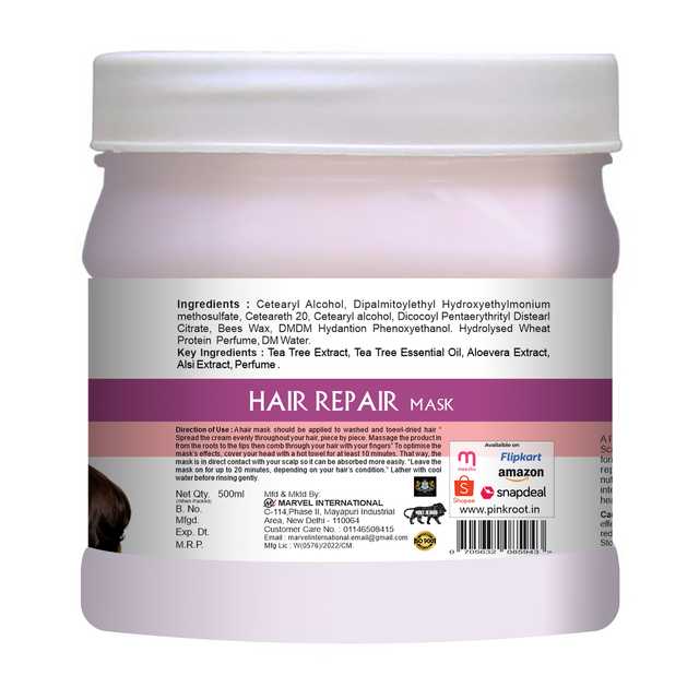 Pink Root Hair Repair Spa Mask Protein Treatment (Pack Of 1, 500 g) (MI-132)