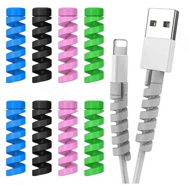 Plastic Mobile Data Transfer Cable & Cable Protector (Set Of 9) (Pk-103)