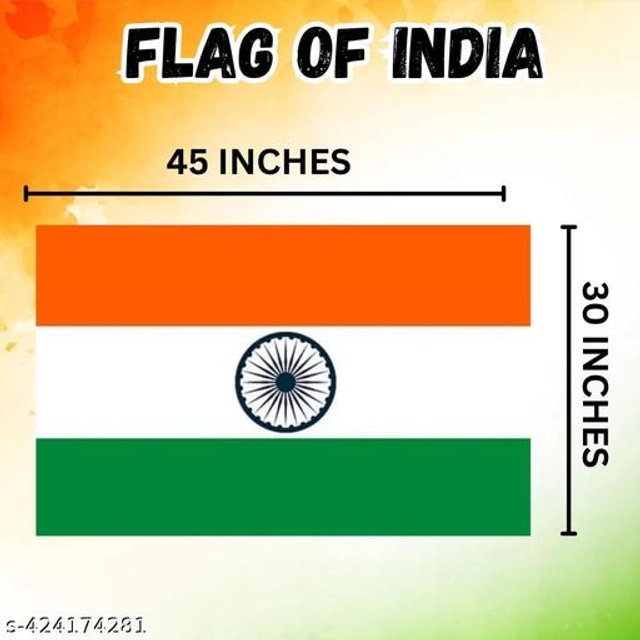 Fabric Indian Flag (Multicolor, 60x40 inches)