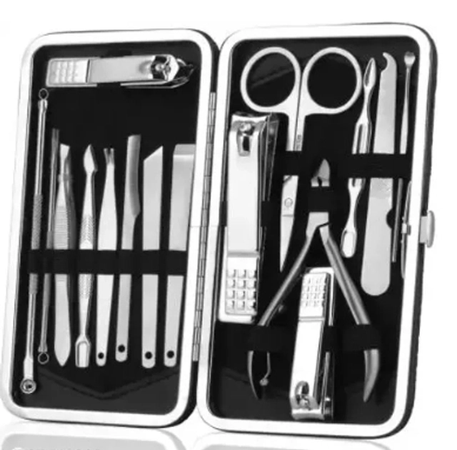 Manicure Pedicure Set Nail Clippers, Esup 16 In 1 Stainless Steel Professional Pedicure Kit Nail Scissors Grooming Kit With Leather Travel Case (250 g, Set Of 1)