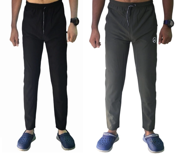 Modal Trackpants for Men (Black & Olive, 28) (Pack of 2)