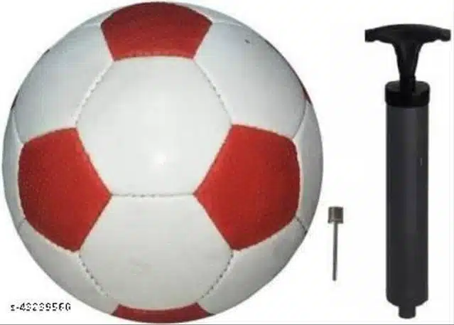 PVC Football with Air Pump (Multicolor, Set of 2)