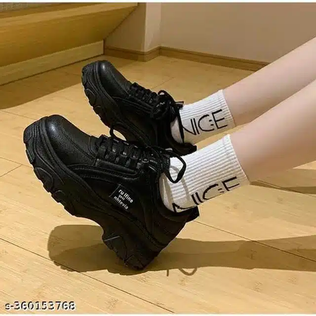 Casual Shoes for Women (Black, 4)