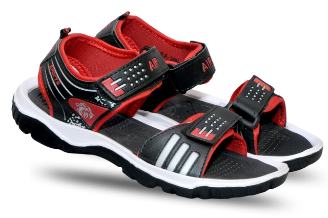 Sandals for Men (Red & Black, 7)