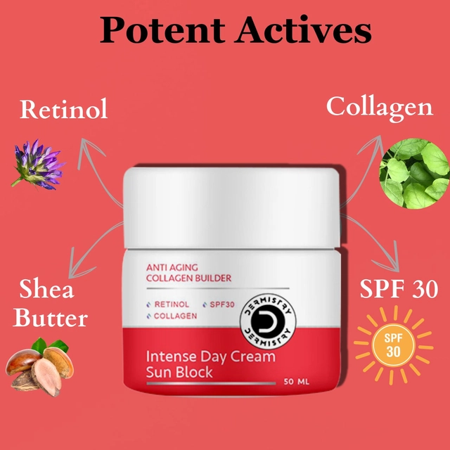 Dermistry Anti Ageing Collagen Builder Intense Day Cream with Instant & Intense Face Mask (50 ml, Set of 2)