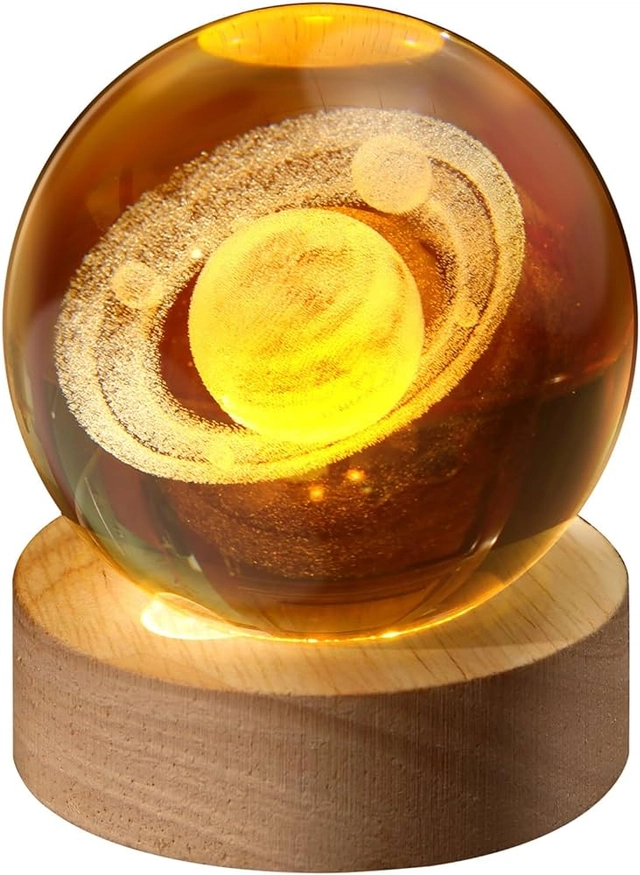 Wooden Crystal Ball Night Light (Multicolor)