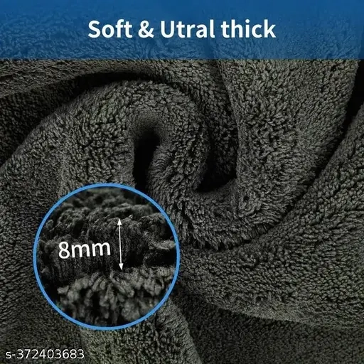 Cotton Bolls Thick Microfiber Car Cloth Fleece - 320 GSM (40x40 cm) (Pack Of 4)