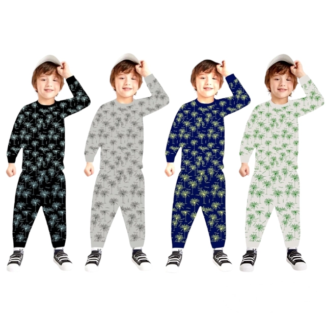 Cotton Printed Nightsuit for Kids (Multicolor, 0-3 Months) (Pack of 4)