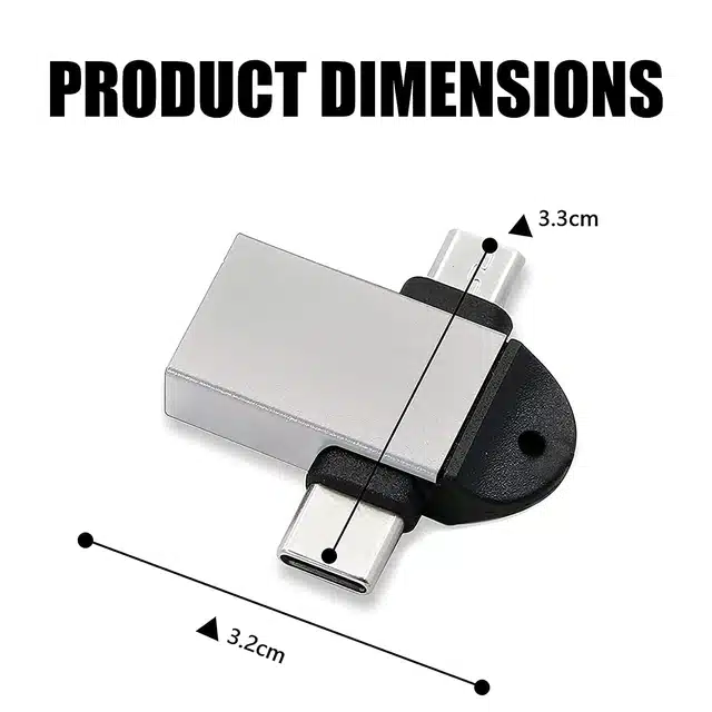 USB 3.0 Female to Micro-USB Male & Type-C Male OTG Adapter (Silver)