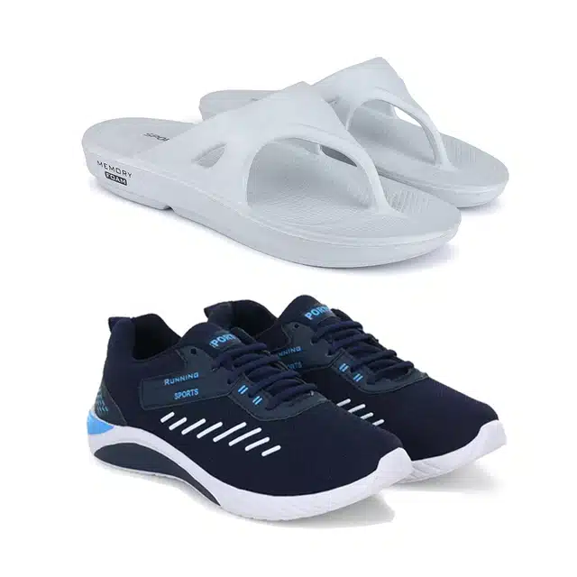 Combo of Flip Flops & Sports Shoes for Men (Pack of 2) (Multicolour, 6)