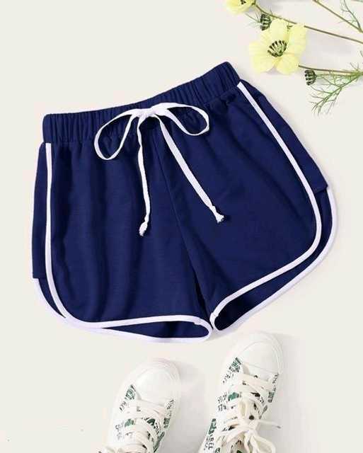 Powermerc Cotton Shorts for Women (Navy Blue, 36) (P-34)