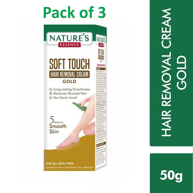 Nature’s Essence Soft Touch Gold Hair Removal Cream (50 g, Pack of 3)