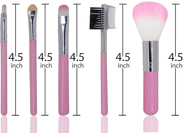 Plastic Makeup Brushes (Multicolor, Set of 5)