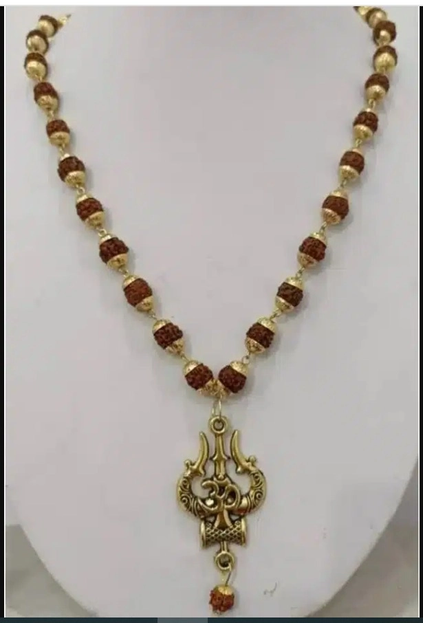 Mahakal Trishul Locket with Rudraksha (Brown)