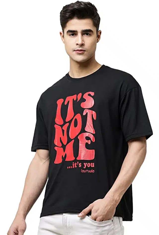 Oversized T-Shirt for Men (Black, M)