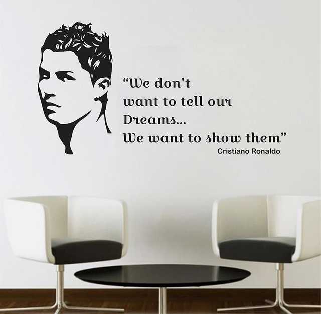 Lansticks Pvc Vinyl Christiano Ronaldo With Dream Quotes Image Medium Self Adhesive Sticker (50X60 Cm) (Ln-00744)
