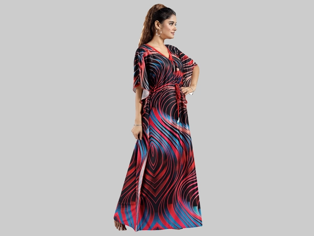 Satin Printed Nightdress for Women (Multicolor, Free size)