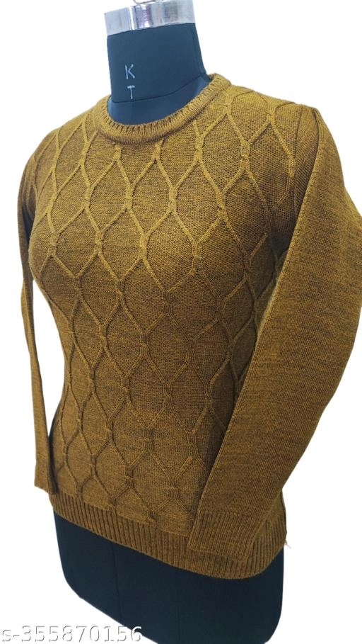 Woolen Solid Top for Women (Mustard, Free Size)