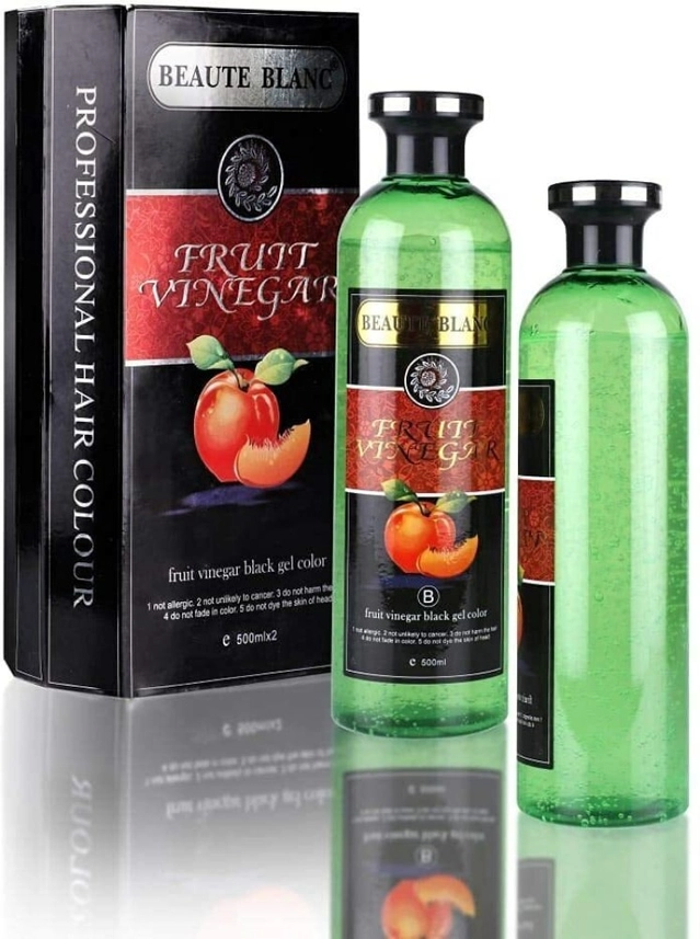 Fruit Vinegar Hair Color (Black, 500 ml) (Pack of 2)