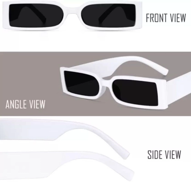 Dyana Core Retro Square Sunglasses (Black & White)