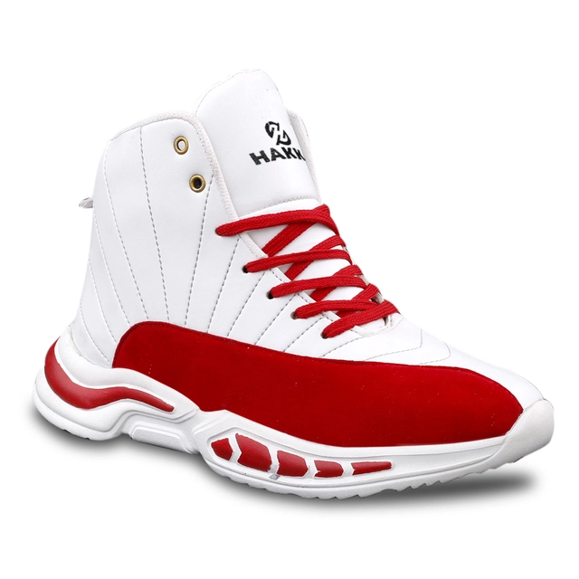 Boots for Men (White & Red, 6)