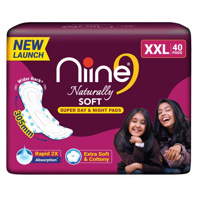 Niine नैचुरली सॉफ्ट डे एंड नाइट पैड्स (XXL) - 40 पीस