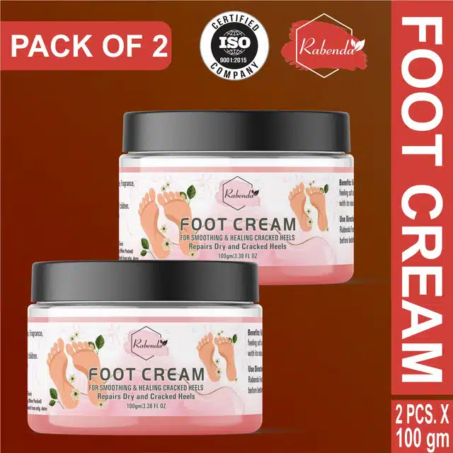 Rabenda Foot Care Cream for Rough, Dry and Cracked Heel (Pack of 2, 100 g) (ZT-13)