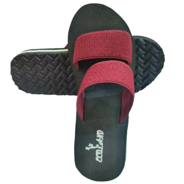 Sliders for Women (Black & Maroon, 4)