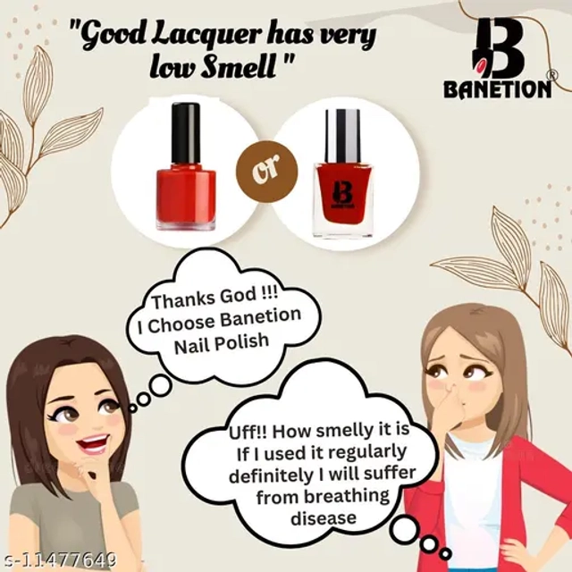 BANETION New Beautiful HD Color Nail Polish Combo 6 ml (Pack of 12)