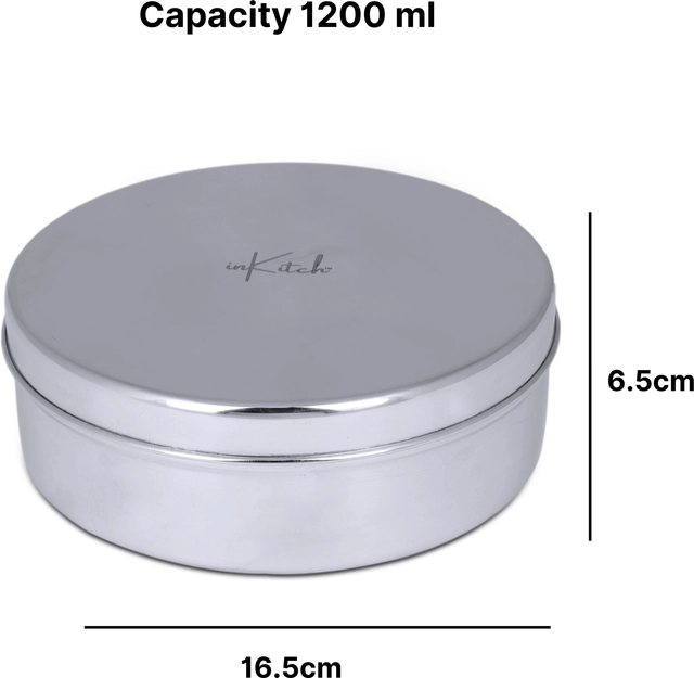 Inkitch Stainless Steel Storage Container with Lid for Kitchen (Silver)