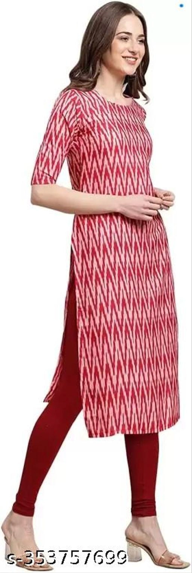 Crepe Kurtis for Women (Pink, S)