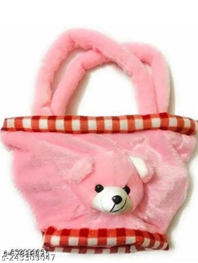 Fur Solid Hand Bag for Girls (Pink)