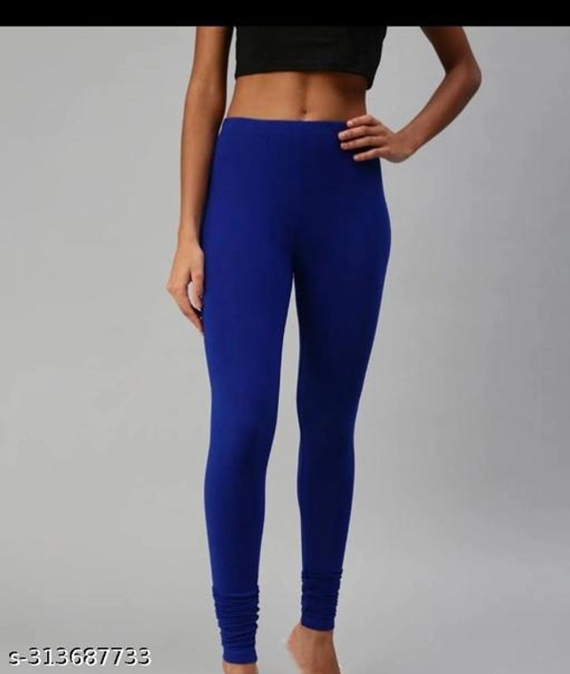 Lycra Blend Leggings for Women (Blue, 26)