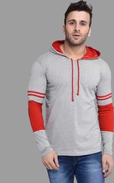 Hooded T-shirt for Men (Multicolor, XL