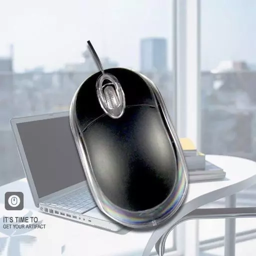 Plastic Wired Optical Mouse (Black)